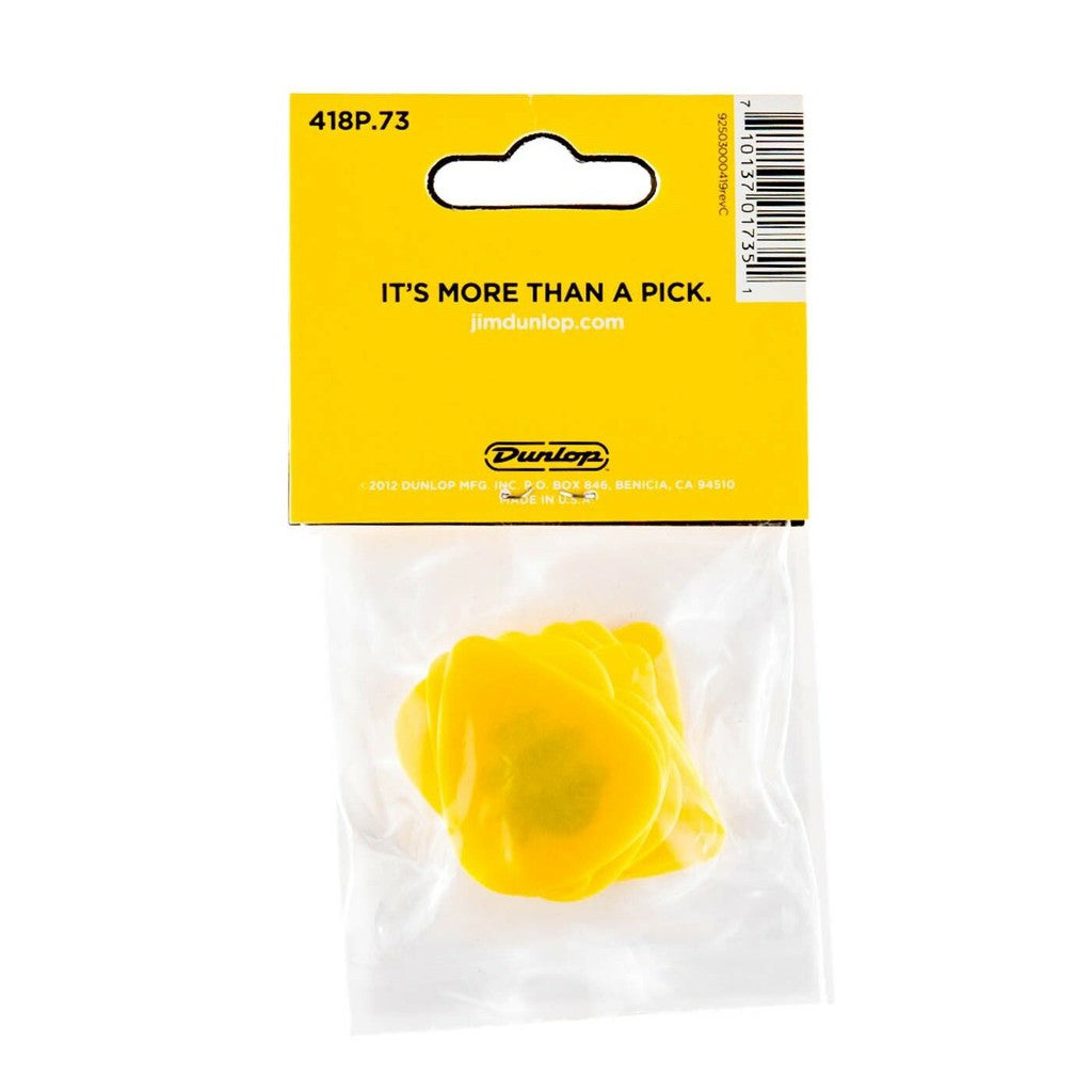 Jim Dunlop 418P.73 Tortex Standard 0.73mm Yellow Guitar Pick Pack (12pcs) - Reco Music Malaysia