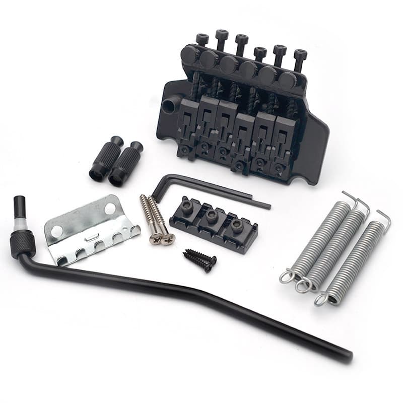 RM Electric Guitar Floyd Rose Double Locking Tremolo Bridge System Set Black / Chrome - Reco Music Malaysia