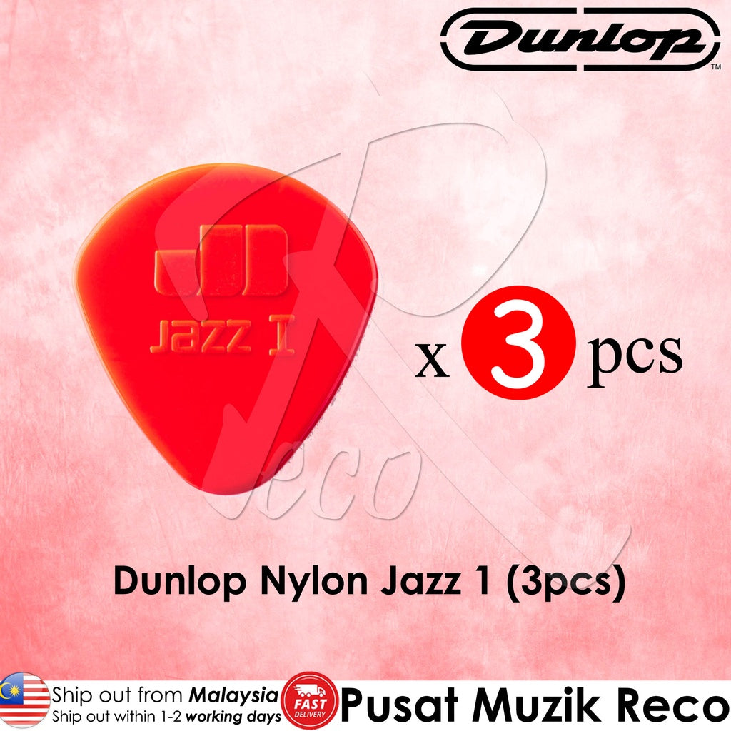Jim Dunlop 47P1N Red Nylon Jazz I Guitar Pick, 1.10mm (3pcs) - Reco Music Malaysia