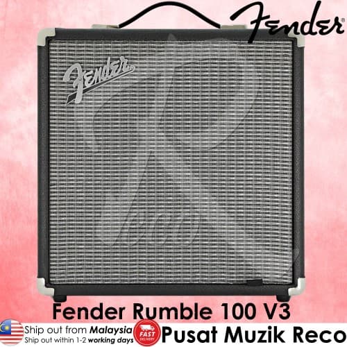 *Fender Rumble 100 V3 1x12" 100W Combo Bass Amplifier - Reco Music Malaysia