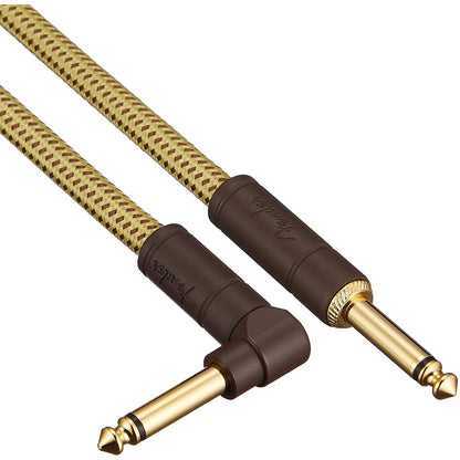 Fender 0990820091 Deluxe Series Angled Instrument Cable, 10ft Tweed - Reco Music Malaysia