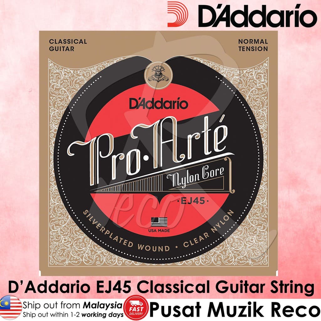 *D'Addario EJ45 Pro-Arte Nylon Classical Strings, Normal Tension - Reco Music Malaysia