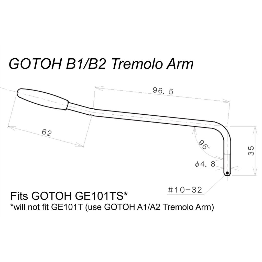 Gotoh B-1C American Fender Style Tremolo Arm with 10-32 Thread (Chrome) - Reco Music Malaysia