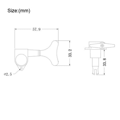 *RM Black Bass Guitar SINGLE Machine Head Tuning Peg - Reco Music Malaysia