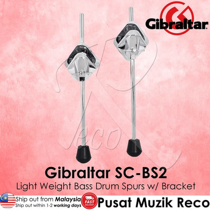 *Gibraltar Hardware SC-BS2 Light Weight Bass Drum Spurs with Bracket - Reco Music Malaysia