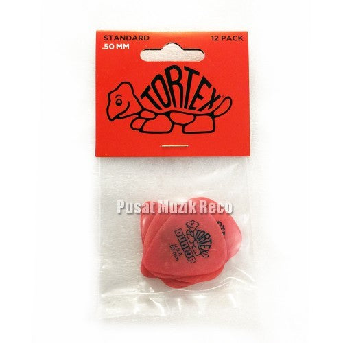 Jim Dunlop 418P.50 Tortex Standard 0.50mm Red Guitar Pick Pack (12pcs) - Reco Music Malaysia