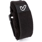 Black wristband with a logo on a white background