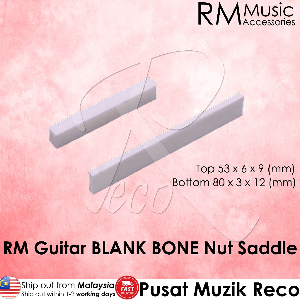 RM GF-0786 Guitar BLANK BONE Nut / Saddle - Reco Music Malaysia