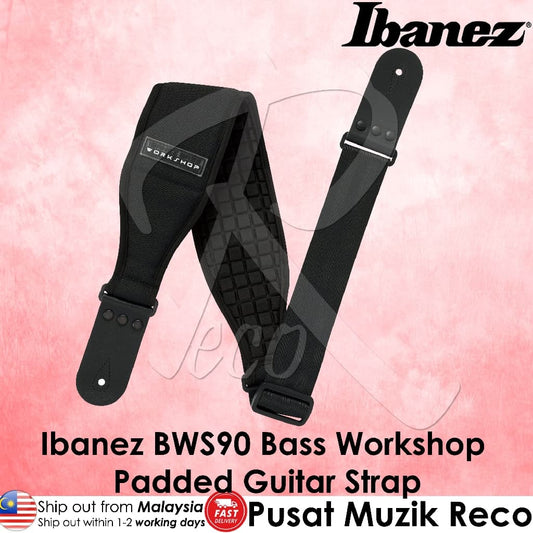 *Ibanez BWS90 Bass Workshop Guitar Strap, Black - Reco Music Malaysia