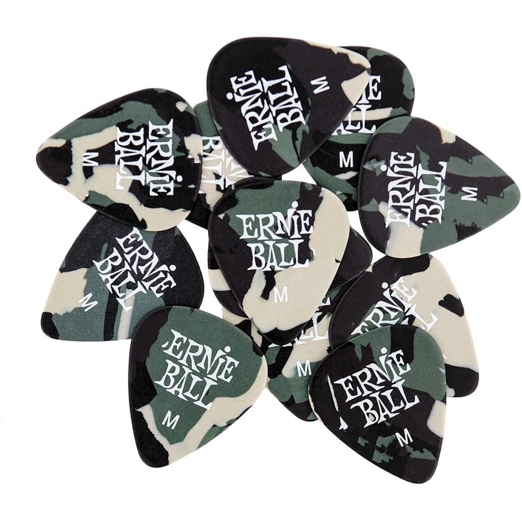 *Ernie Ball P09222 Camouflage Cellulose MEDIUM Guitar Picks, Pack Of 5 - Reco Music Malaysia