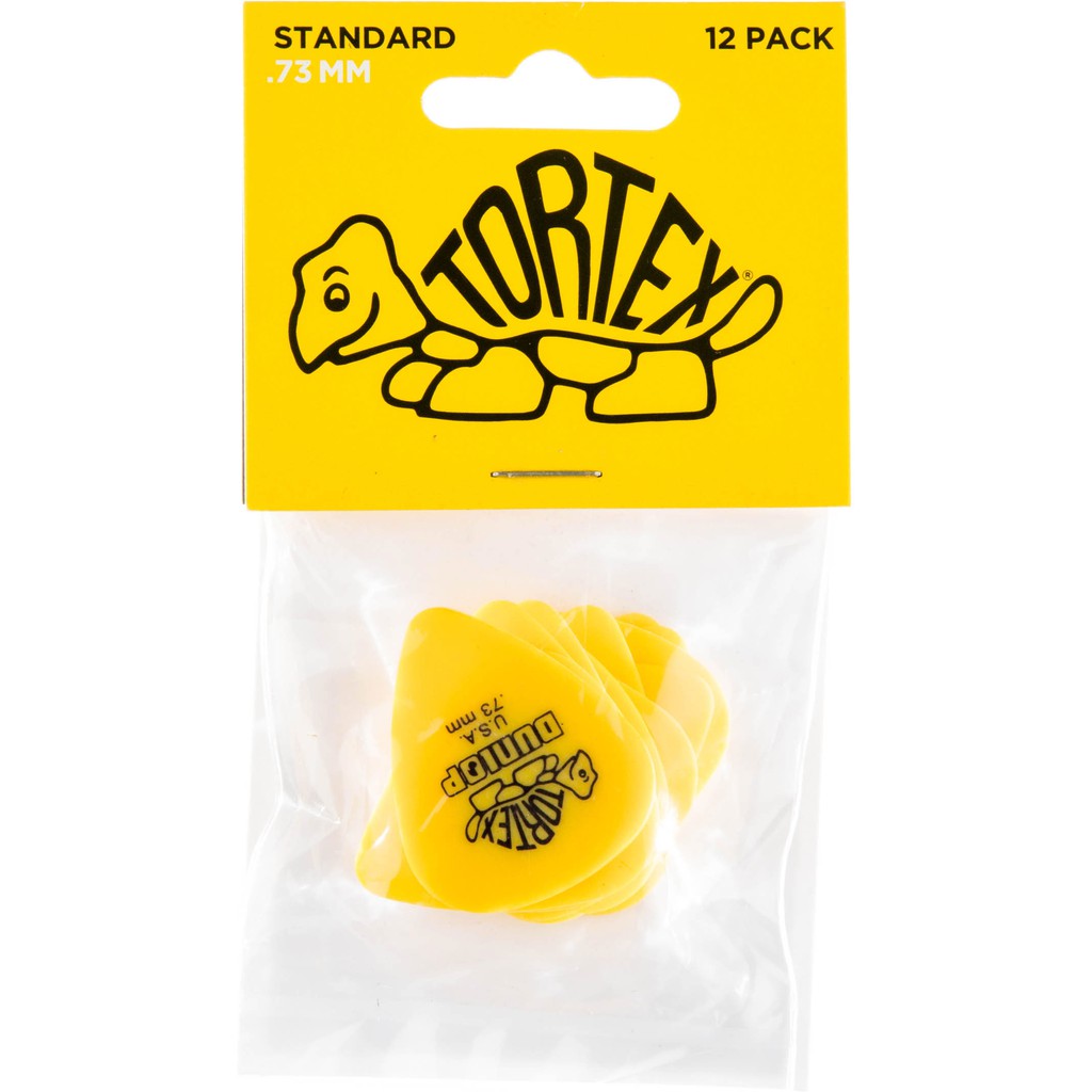 Jim Dunlop 418P.73 Tortex Standard 0.73mm Yellow Guitar Pick Pack (12pcs) - Reco Music Malaysia