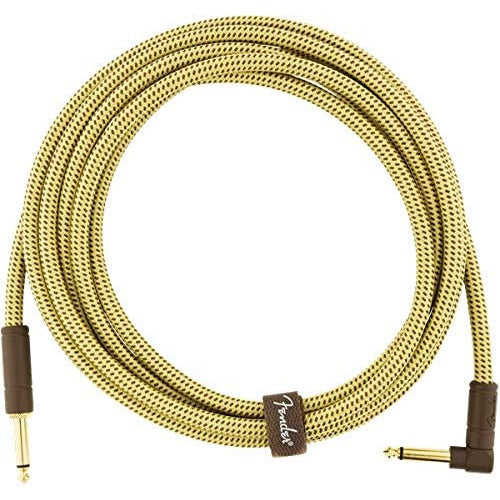 Fender 0990820091 Deluxe Series Angled Instrument Cable, 10ft Tweed - Reco Music Malaysia