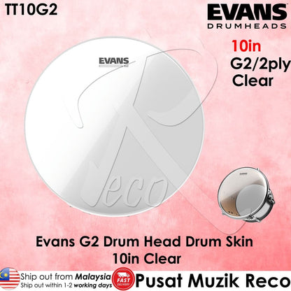 *Evans TT10G2 Genera G2 10" Clear Tom Drum Head - Reco Music Malaysia