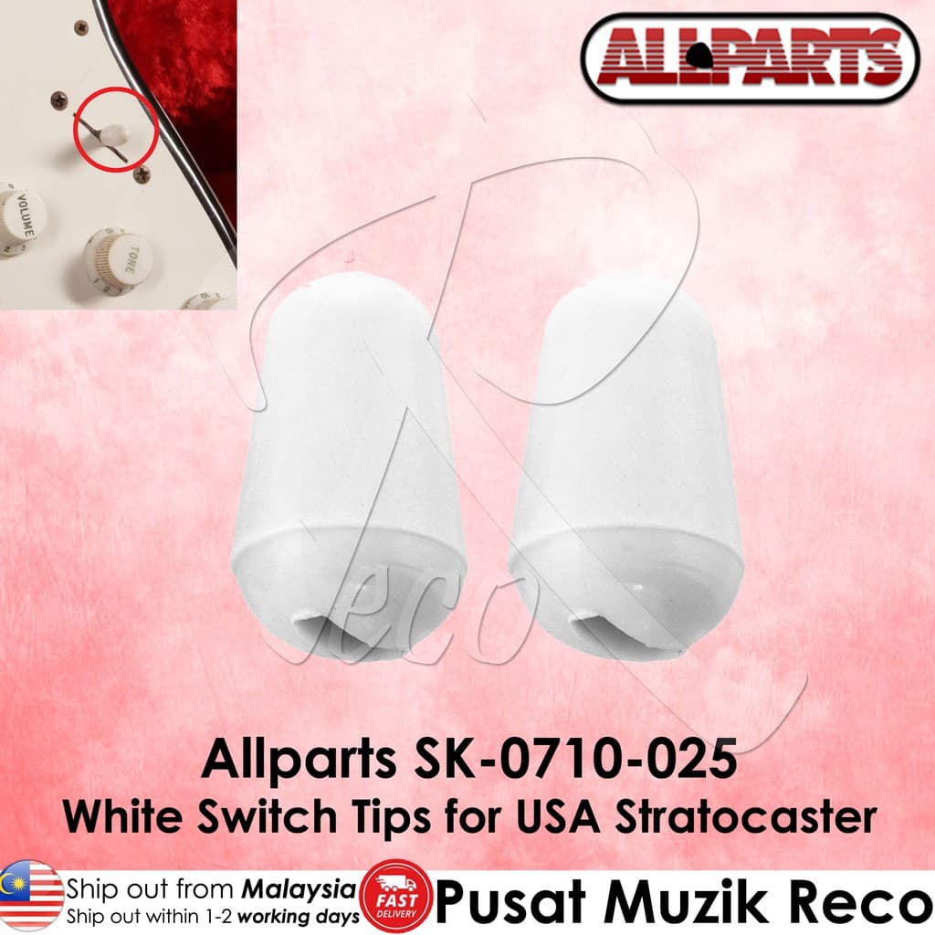 *Allparts SK-0710-025 Switch Tips For USA Stratocaster, White - Reco Music Malaysia