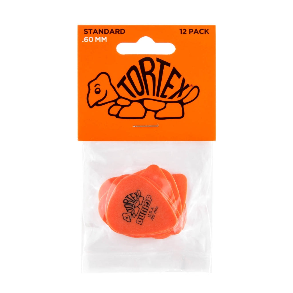 Jim Dunlop 418P.60 Tortex Standard 0.60mm Orange Guitar Pick Pack (12pcs) - Reco Music Malaysia