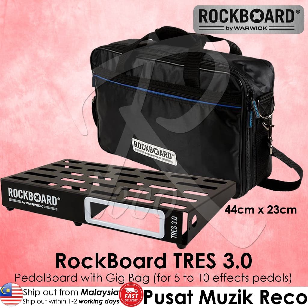 *Warwick RockBoard TRES 3.0 Pedalboard with Gig Bag - Reco Music Malaysia