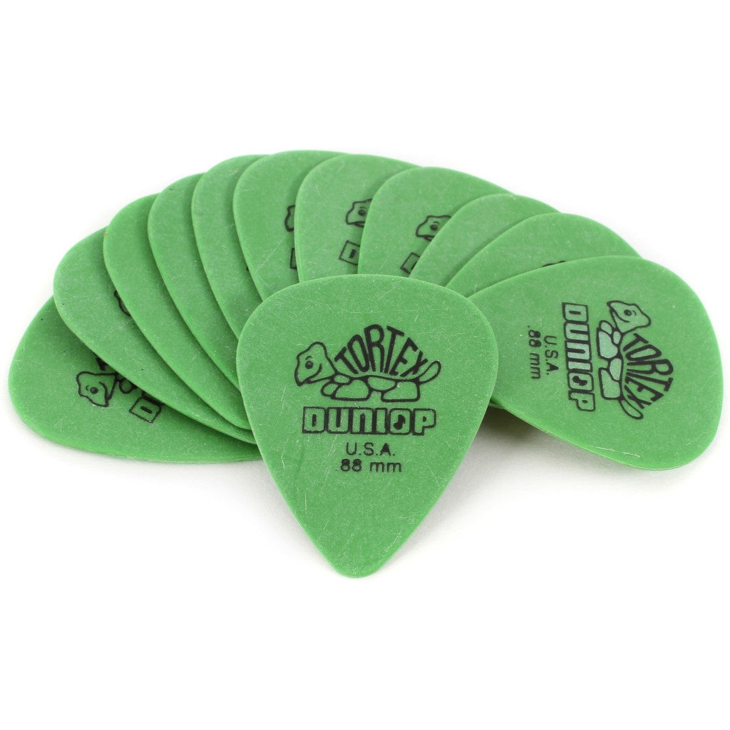 Jim Dunlop 418P.88 Tortex Standard 0.88mm Green Guitar Pick Pack (12pcs) - Reco Music Malaysia