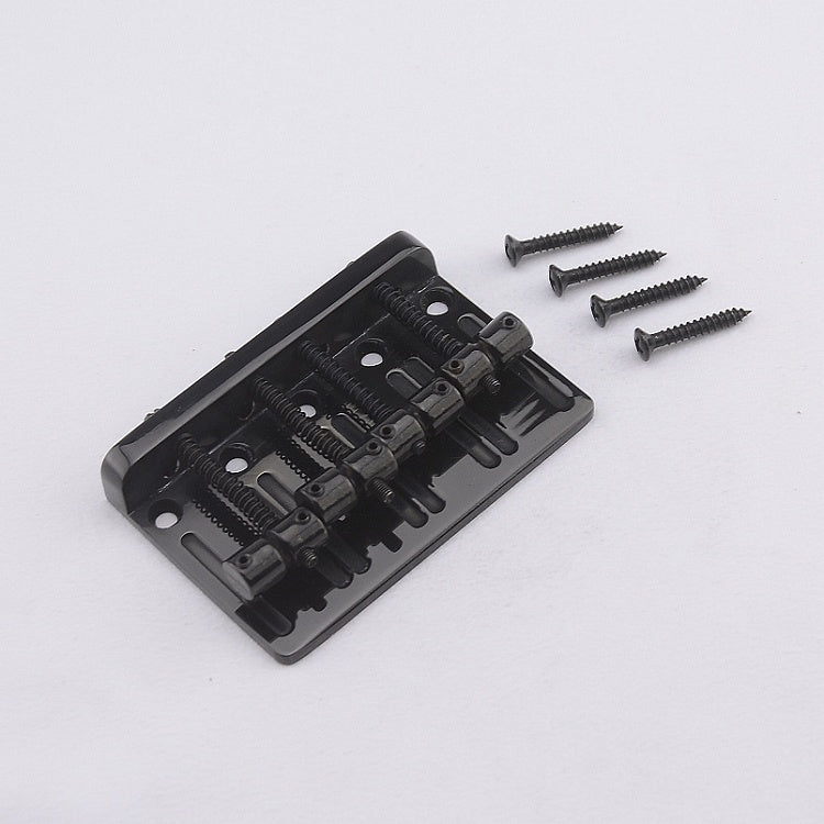 RM GF-7950 Adjustable 4 String Guitar Bass Bridge Four Adjustable Barrel Saddles Black - Reco Music Malaysia