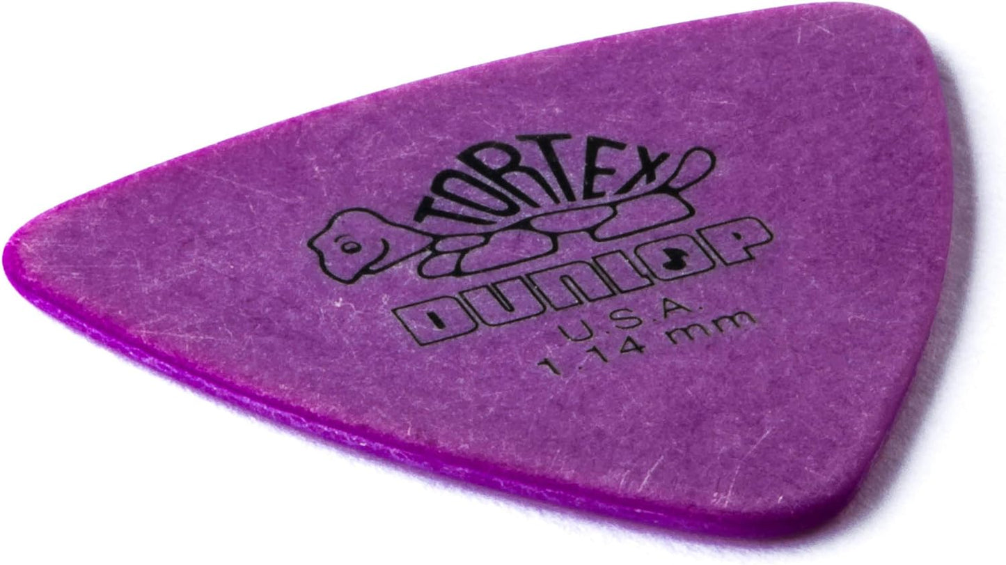 Jim Dunlop 431-114 1.14mm Tortex Triangle Purple Guitar Pick (5-Pack)