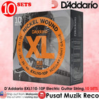 *D'Addario EXL110-10P Nickel Wound Electric Guitar Strings - Reco Music Malaysia