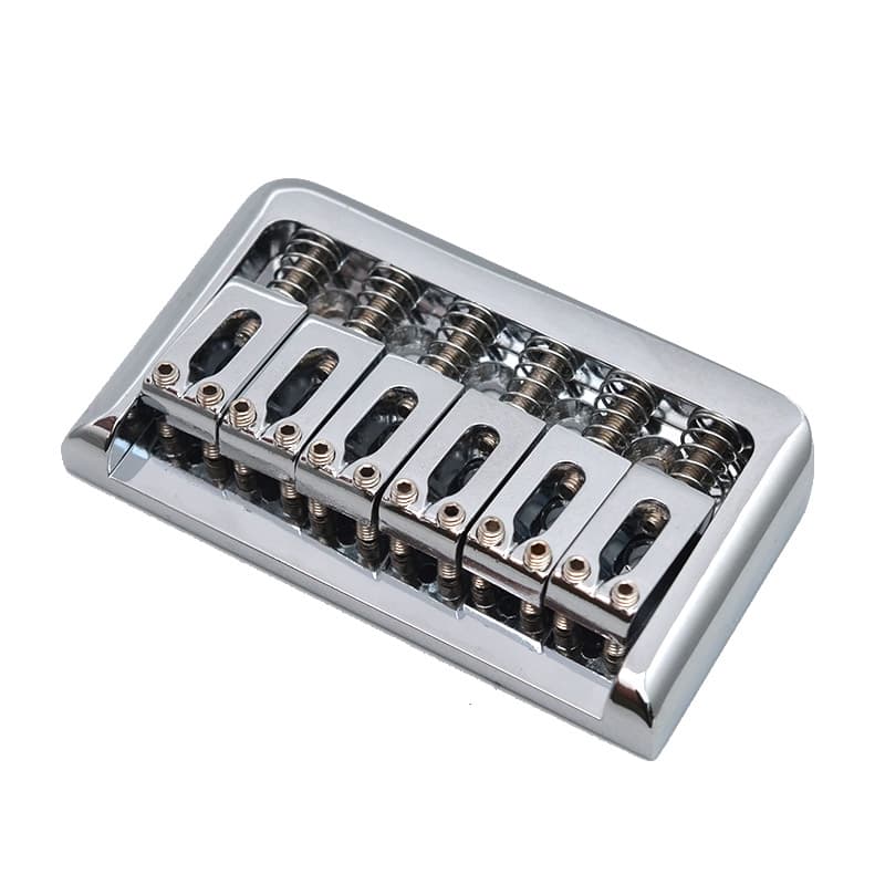 RM Electric Guitar Fixed Bridge Hardtail Guitar Bridge 76.5mm x 44.5mm, Chrome - Reco Music Malaysia