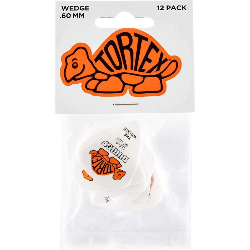 Jim Dunlop 424P.60 Tortex Wedge 0.60mm Guitar Picks Player Pack (12pcs) - Reco Music Malaysia