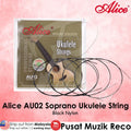 Alice AU02 Soprano Ukulele String SET Black Nylon - Reco Music Malaysia
