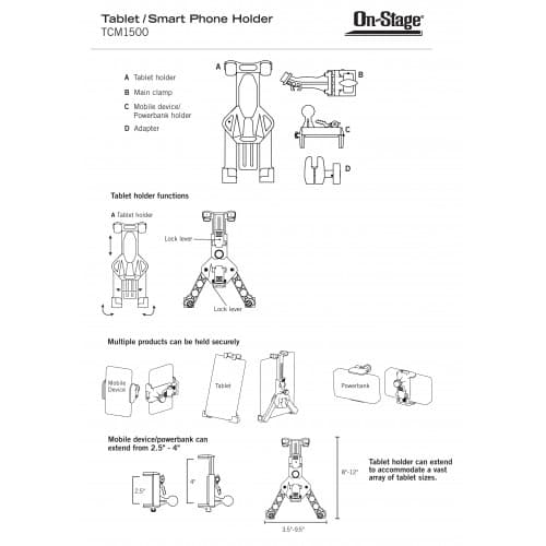 *On Stage TCM1500 Tablet / Smart Phone Holder - Reco Music Malaysia