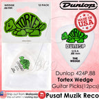Jim Dunlop 424P.88 Tortex Wedge 0.88mm Guitar Picks Player Pack (12pcs) - Reco Music Malaysia 