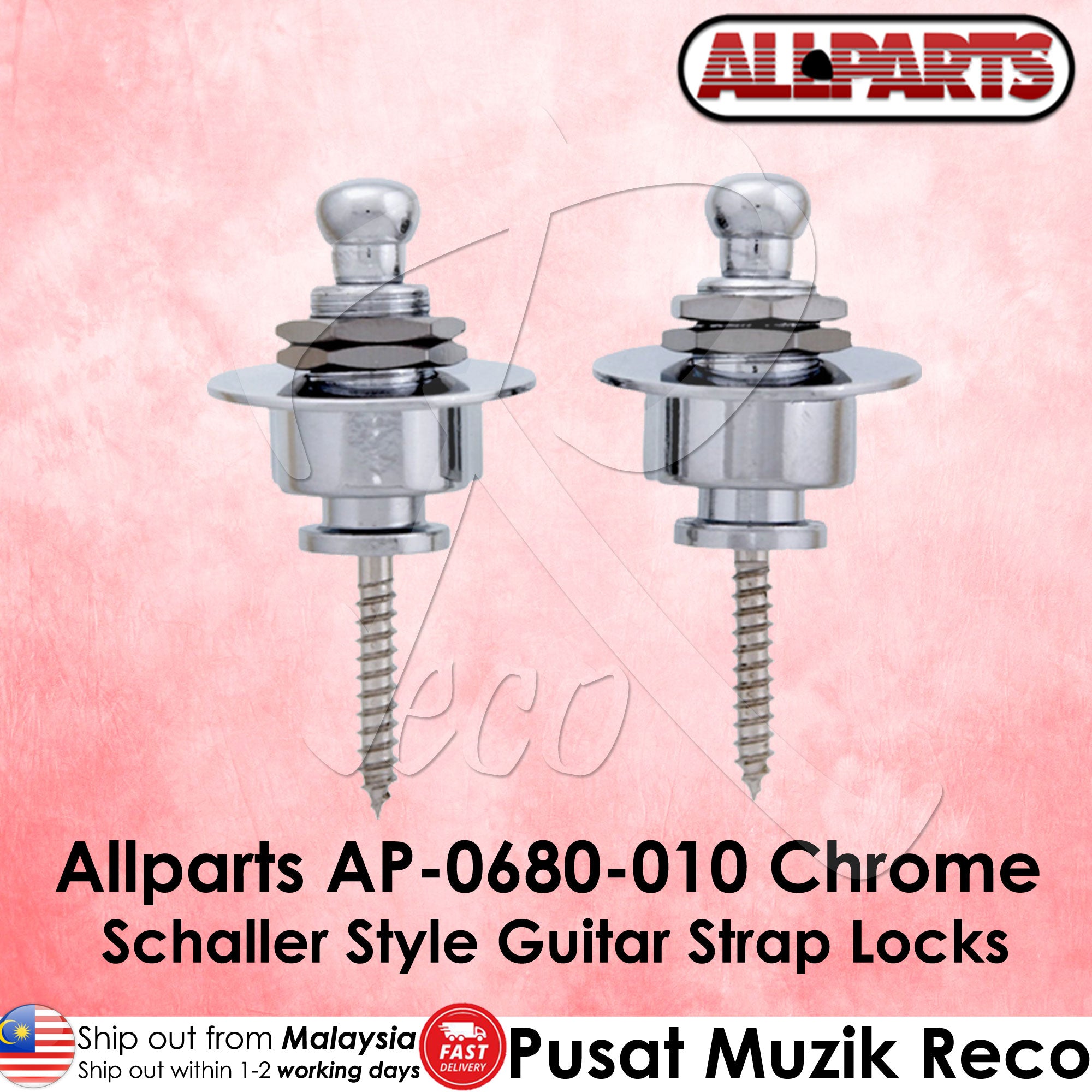 Allparts AP-0680 Schaller Style Guitar Strap Locks Strap Lock System - Reco Music Malaysia