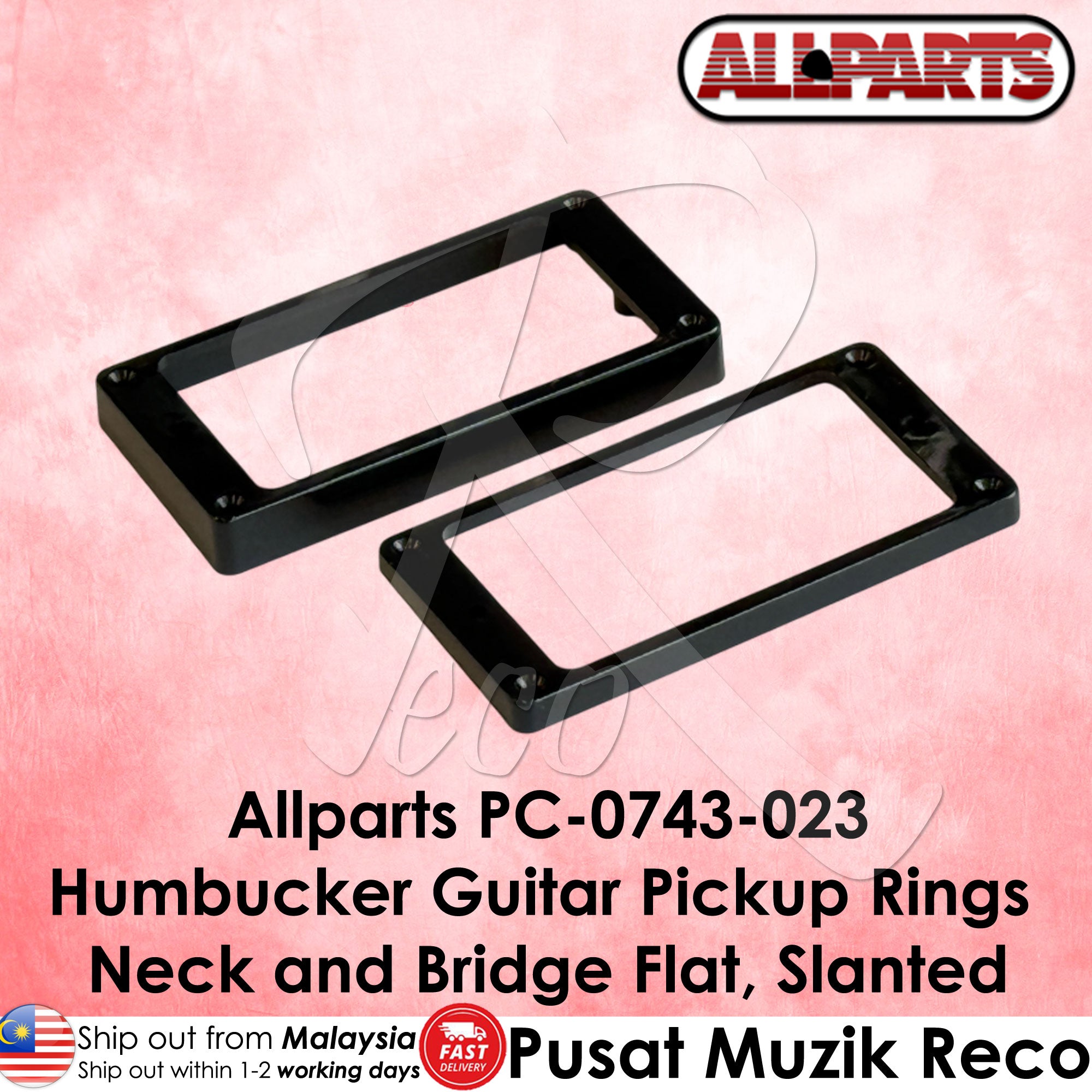Allparts PC-0743 Slanted Humbucker Pickup Ring Set - Reco Music Malaysia
