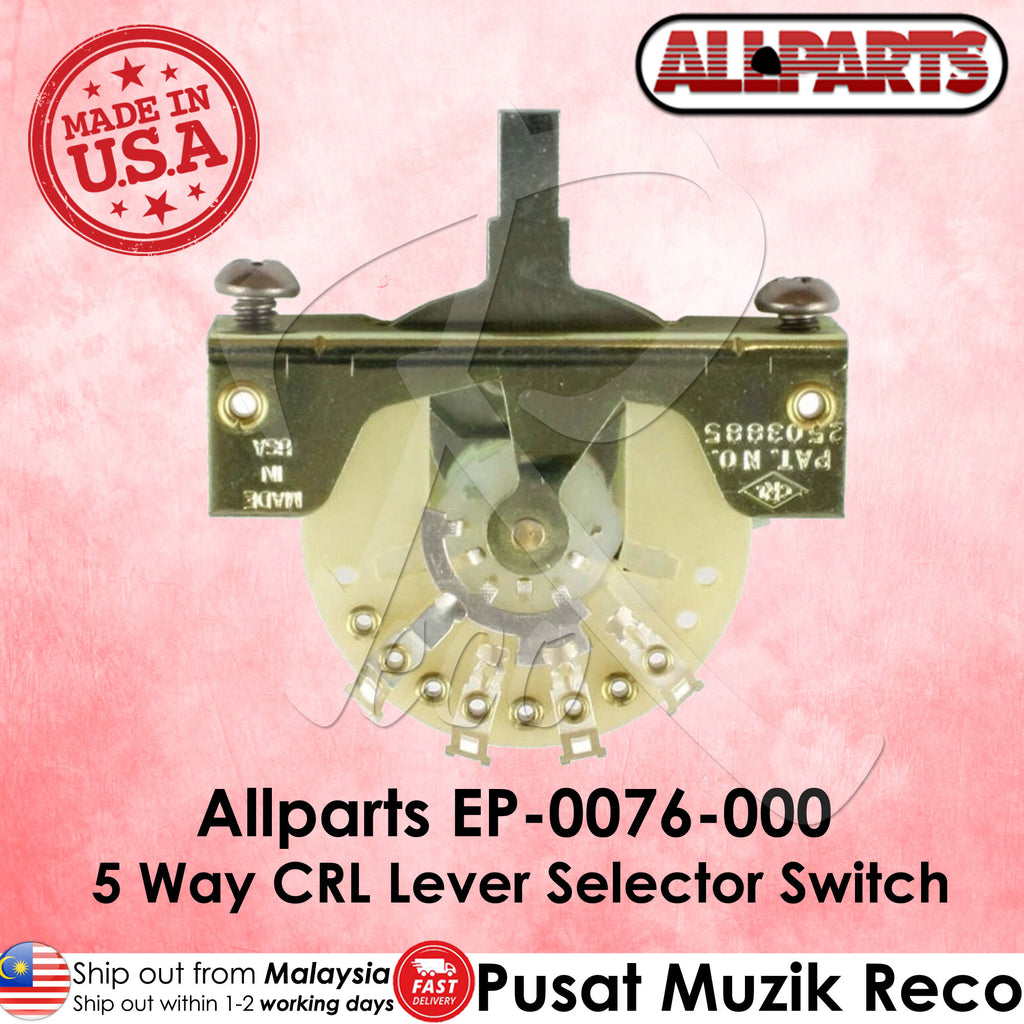 Allparts EP-0076-000 CRL 5 Way Pickup Selector Switch CRL 5-Way Blade Guitar Switch 5 Way Strat Guitar Selector Switch - Reco Music Malaysia