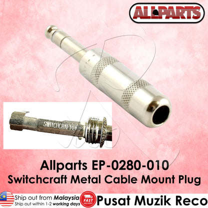Allparts EP-0280-010 Switchcraft® 1/4 Mono Male Cable Mount Plug Connector for Guitar Bass Cable Repair