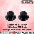 Allparts PK-0144-027 24 Spline CTS Knob Electric Guitar Blue Tint Bell Knob Control Knob Volume Tone Knob