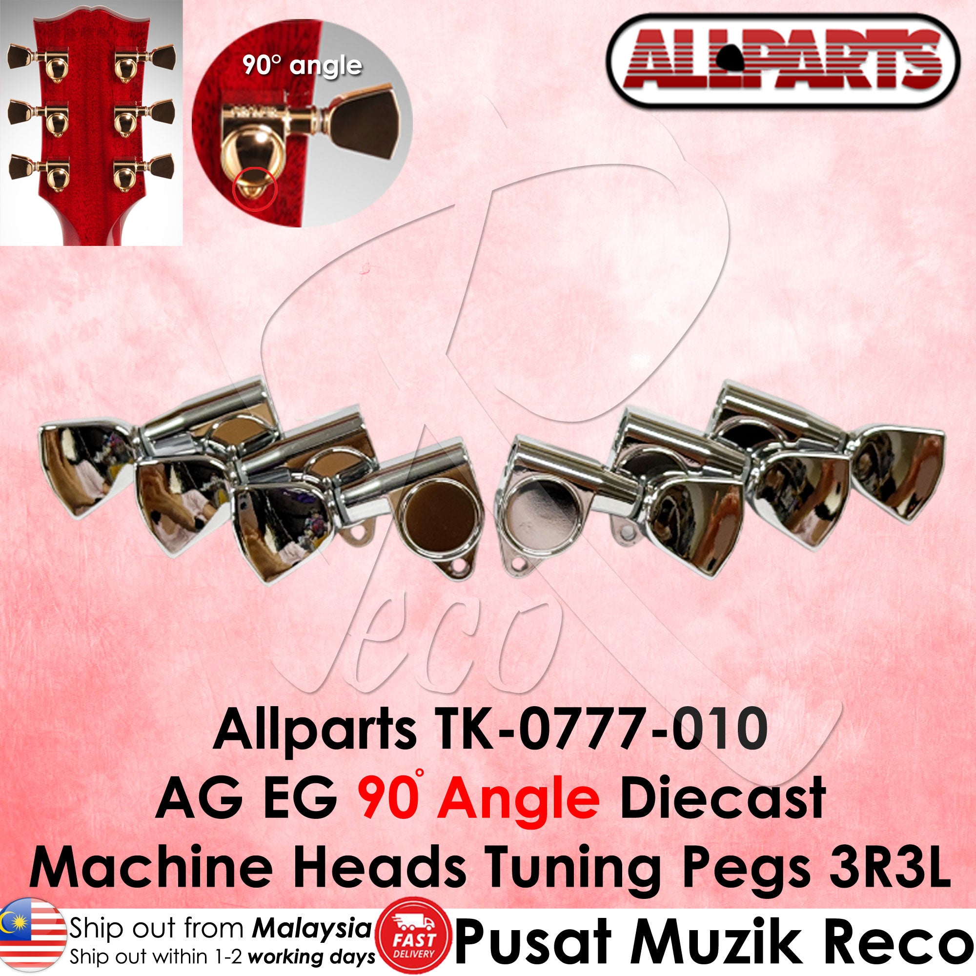 Allparts TK-0777 Sealed 3X3 Tuning Keys With Keystone Buttons - Reco Music Malaysia