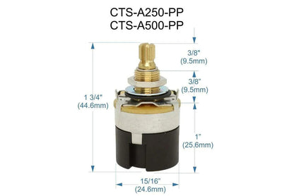 Allparts EP-5586-000 Premium CTS 500K Push-Pull Split Shaft Audio Potentiometer Guitar Push Pull Pots