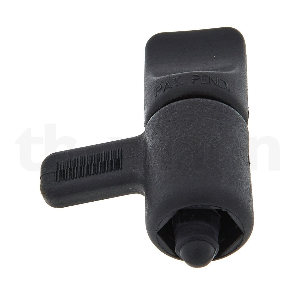 A black plastic automotive part, likely a sensor or connector, with 'PAT. PEND.