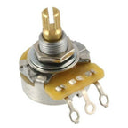 Potentiometer with gold top and metal body on a white background - Reco Music Malaysia