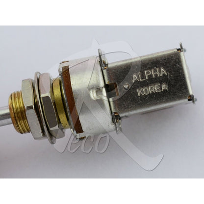 A close-up of a metal automotive sensor component with a brass threaded fitting, silver metal body, and the brand name 'ALPHA KOREA' stamped on the side, set against a light gray background with a faint watermark.