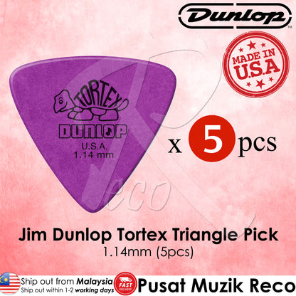 Jim Dunlop 431-114 1.14mm Tortex Triangle Purple Guitar Pick (5-Pack)