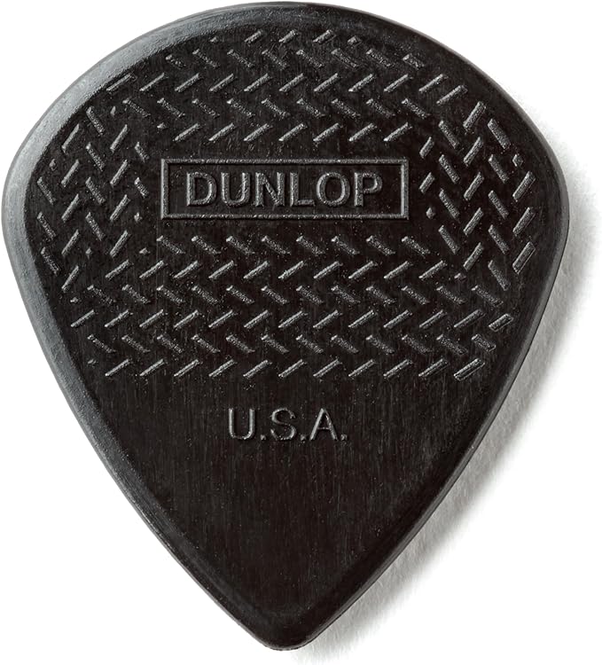 Dunlop 471P3S Black Stiffo Max Grip Jazz III Guitar Pick 1.38mm Guitar Picks Player Pack, 6pcs/Pack