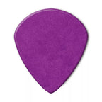 Packaging of Dunlop Tortex Jazz III guitar picks with six pieces per pack, 1.14mm thickness, in a purple color with the Dunlop logo and product information.