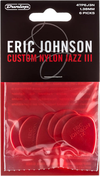 Dunlop 47PEJ3N Eric Johnson Classic Jazz III 1.38mm Guitar Picks Player Pack, 6pcs/Pack