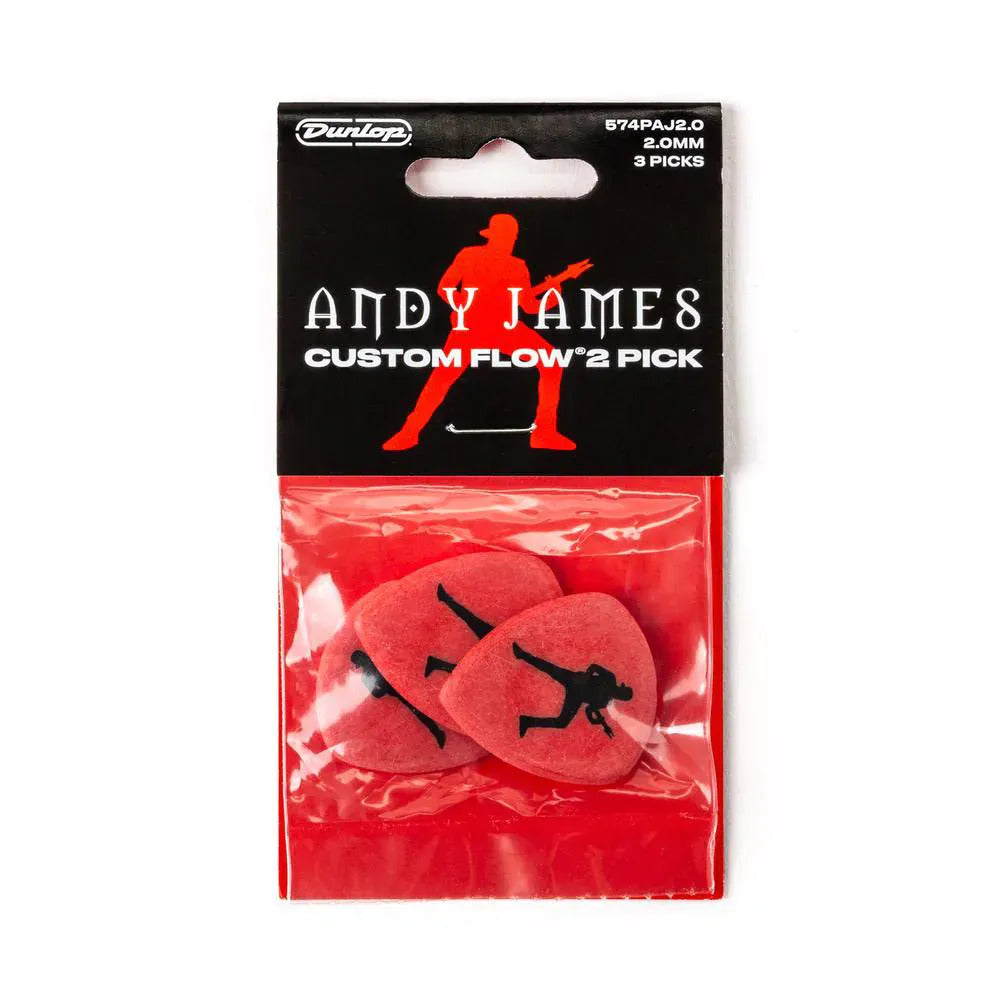 Dunlop 574PAJ200 Andy James Custom Flow 2 Signature Guitar Picks 2.0mm (3pcs) - Reco Music Malaysia