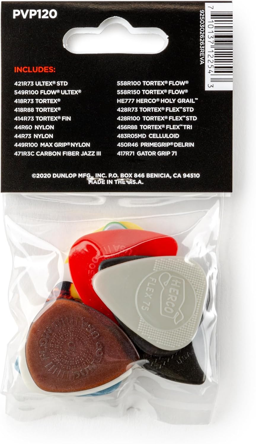 Jim Dunlop PVP120 Recording Pick Guitar Pick Variety Pack (18pcs) - Reco Music Malaysia