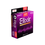Elixir acoustic guitar strings packaging on a white background