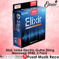 Elixir electric guitar string packaging on a pink background