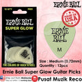 Ernie Ball PO9225 Super Glow Medium Guitar Picks 12pcs Glow in Dark