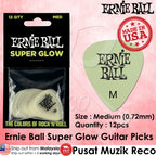 Ernie Ball PO9225 Super Glow Medium Guitar Picks 12pcs Glow in Dark
