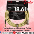 Fender 0990820082 Deluxe Series Angled Instrument Cable, 18.6ft, Tweed - Reco Music Malaysia